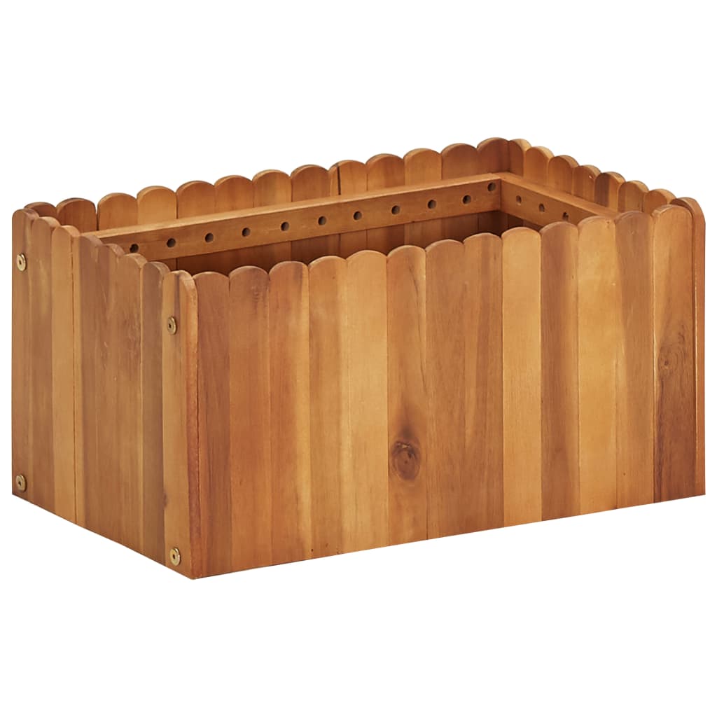 Arriate de madera maciza de acacia 100x100x25 cm
