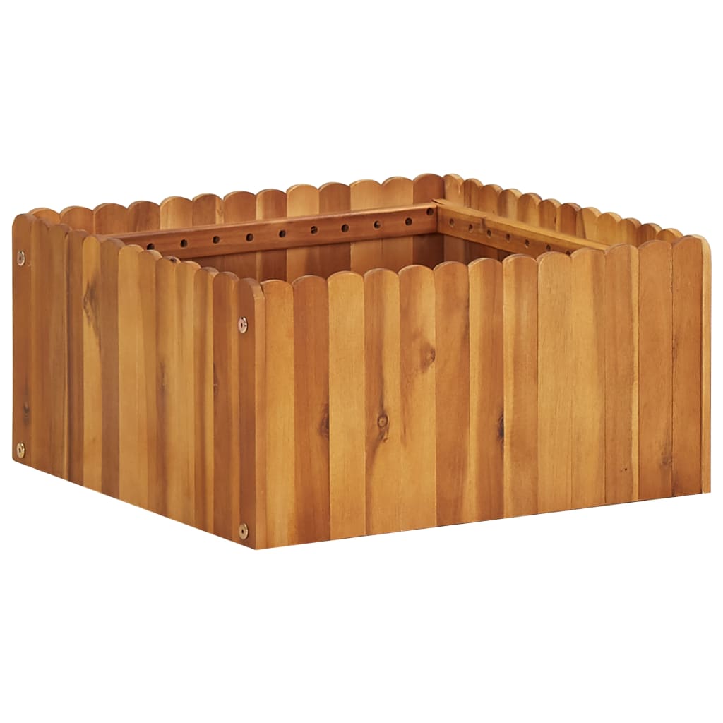 Arriate de madera maciza de acacia 100x100x25 cm