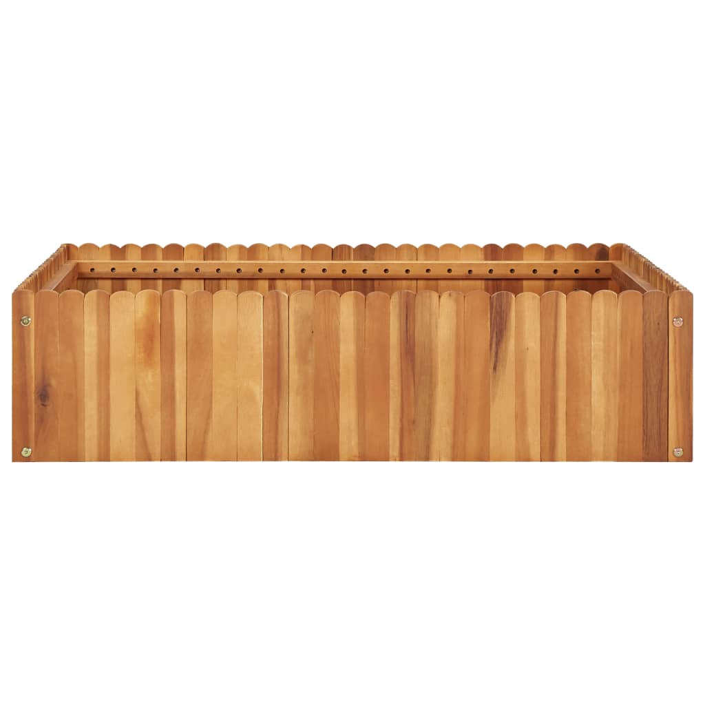 Arriate de madera maciza de acacia 100x100x25 cm