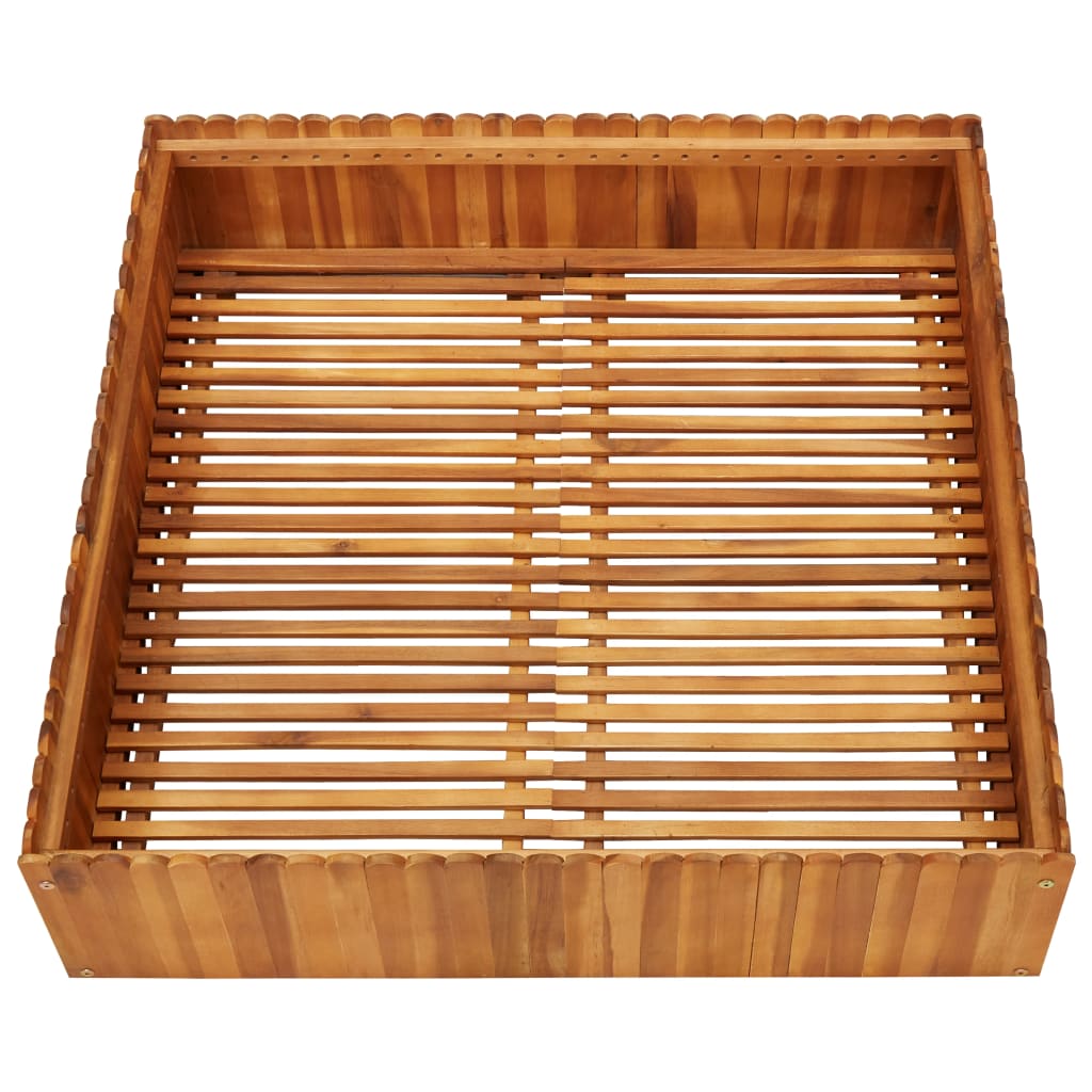 Arriate de madera maciza de acacia 100x100x25 cm