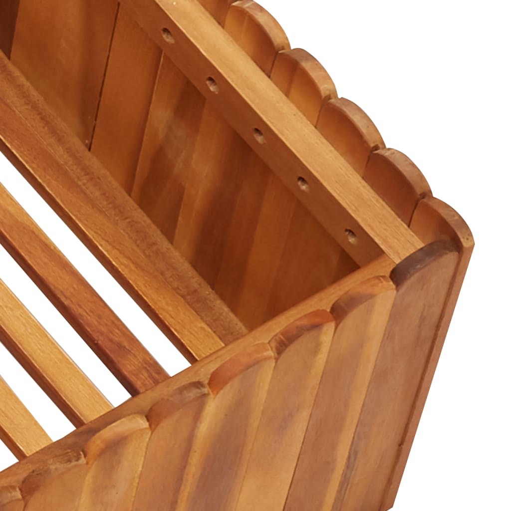 Arriate de madera maciza de acacia 100x100x25 cm