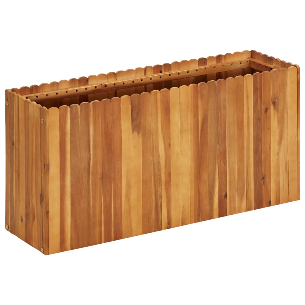 Arriate de madera maciza de acacia 100x100x25 cm
