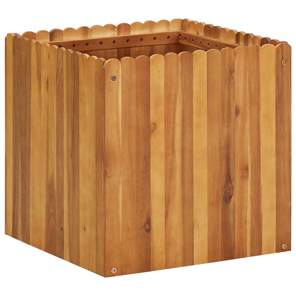 Arriate de madera maciza de acacia 100x100x25 cm