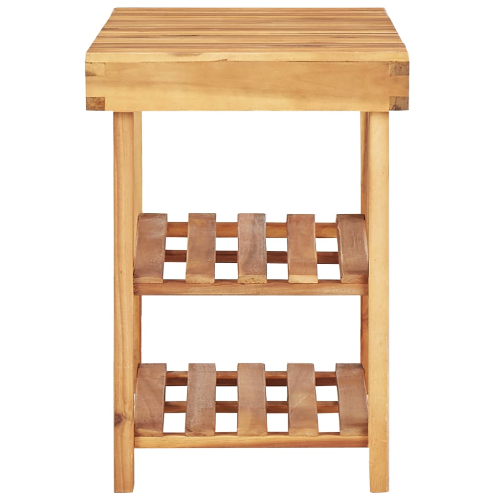 Zapatero de madera maciza de acacia 90x32x46 cm
