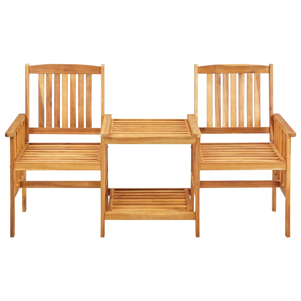 Sillas de jardín con mesita madera maciza acacia 159x61x92 cm