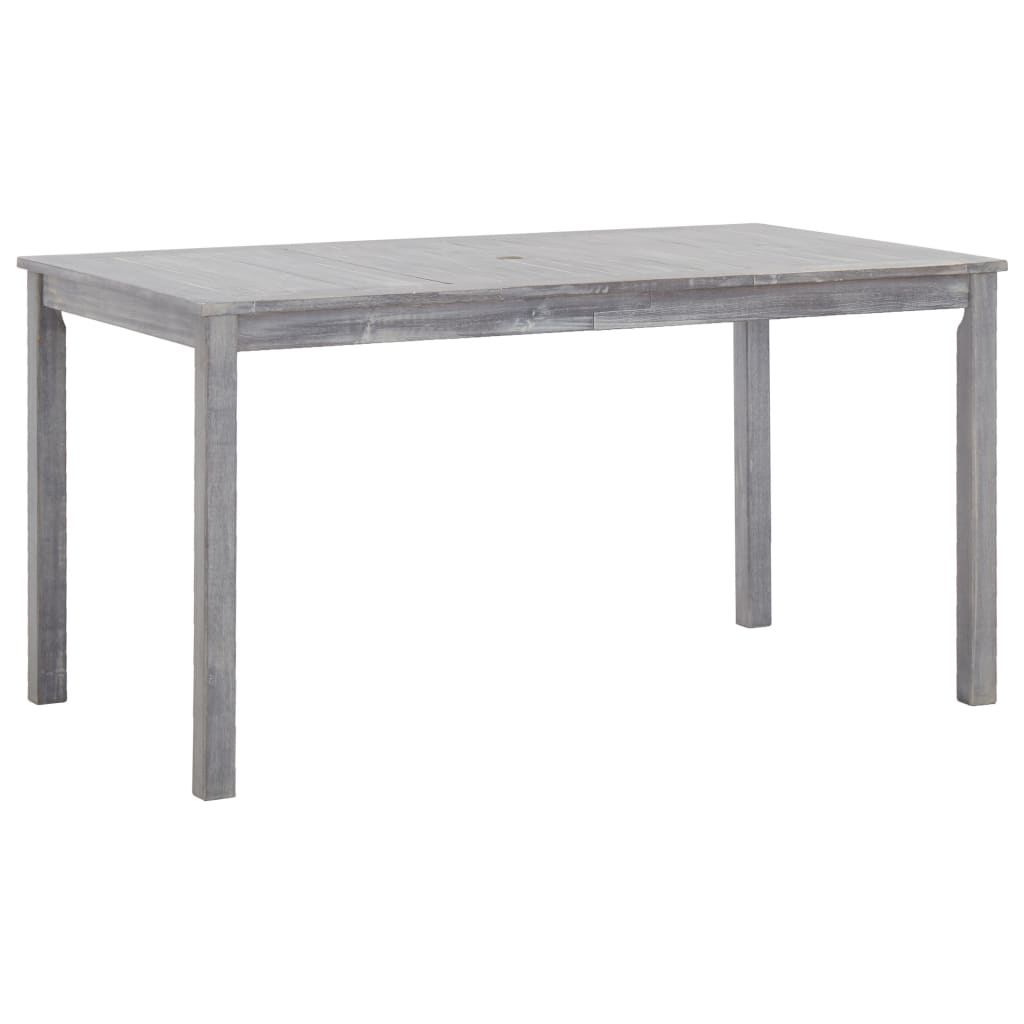 Set de comedor de jardín 5 piezas madera maciza de acacia gris