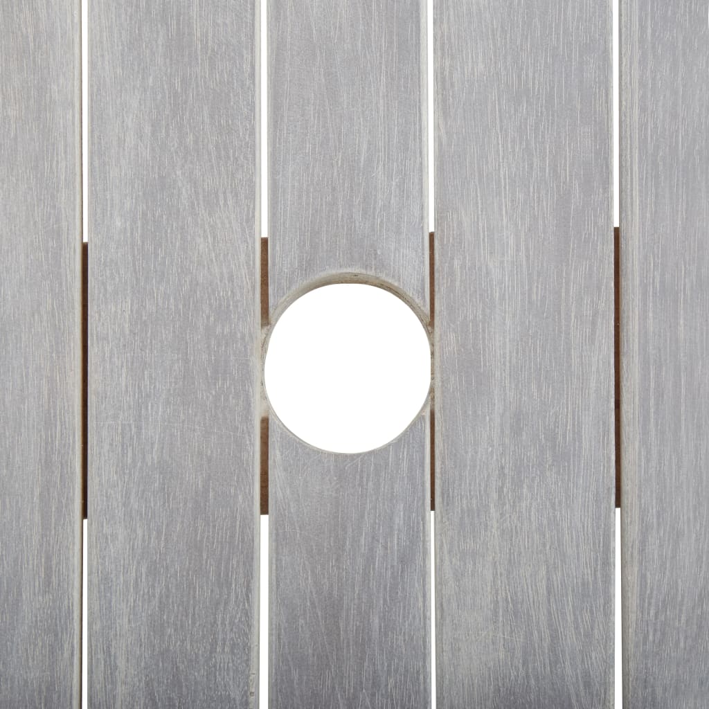 Set de comedor de jardín 5 piezas madera maciza de acacia gris