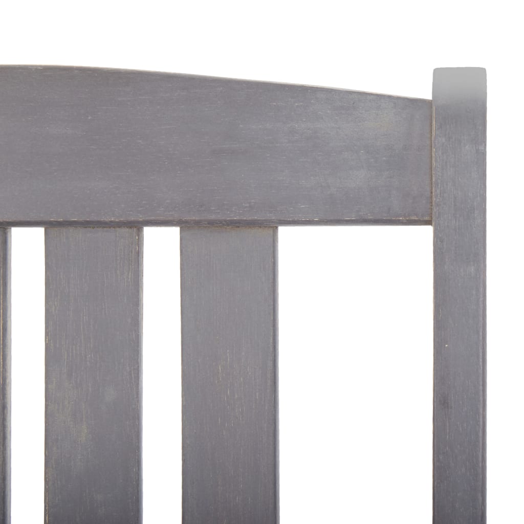 Set de comedor de jardín 5 piezas madera maciza de acacia gris