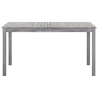 Set de comedor de jardín 5 piezas madera maciza de acacia gris