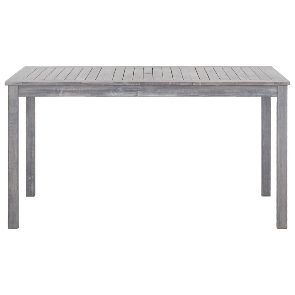 Set de comedor de jardín 5 piezas madera maciza de acacia gris