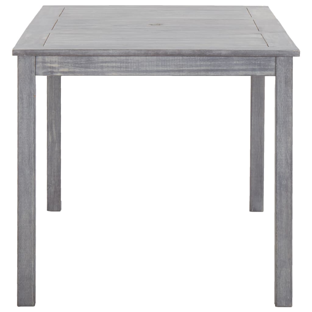 Set de comedor de jardín 5 piezas madera maciza de acacia gris