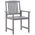 Set de comedor de jardín 5 piezas madera maciza de acacia gris