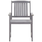 Set de comedor de jardín 5 piezas madera maciza de acacia gris