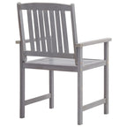 Set de comedor de jardín 5 piezas madera maciza de acacia gris
