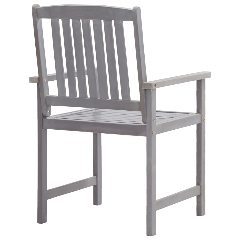 Set de comedor de jardín 5 piezas madera maciza de acacia gris