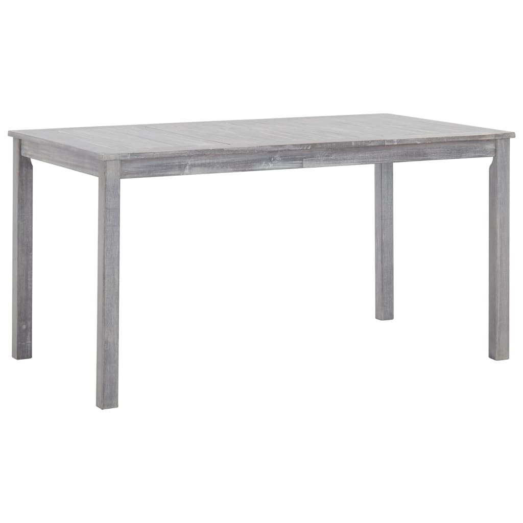 Set comedor jardín 7 pzas madera maciza acacia gris deslavado