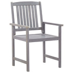 Set comedor jardín 7 pzas madera maciza acacia gris deslavado