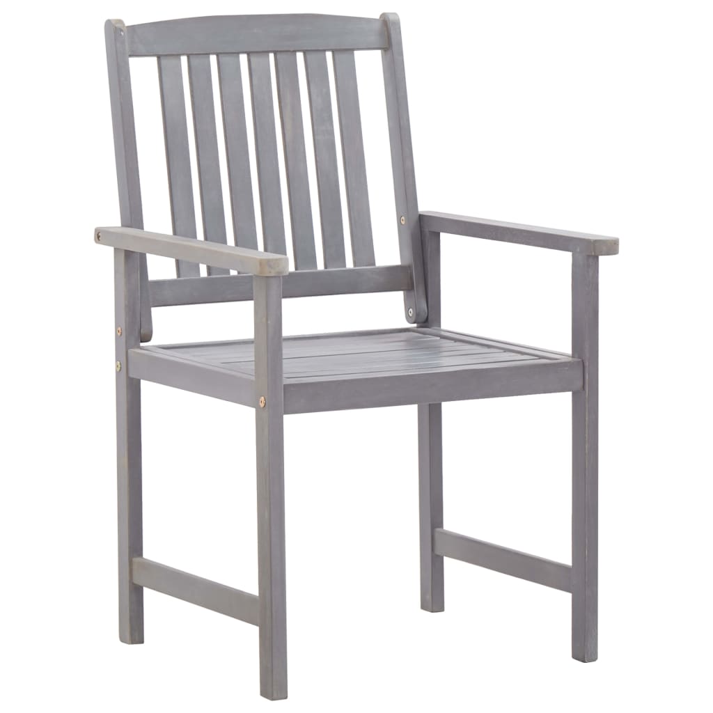 Set comedor jardín 7 pzas madera maciza acacia gris deslavado