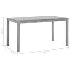 Set comedor jardín 7 pzas madera maciza acacia gris deslavado