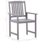 Set comedor jardín 7 pzas madera maciza acacia gris deslavado