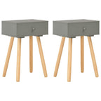Mesitas de noche 2 uds madera maciza de pino blanco 40x30x61 cm