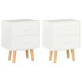 Mesitas de noche 2 uds madera maciza de pino blanco 40x30x50 cm