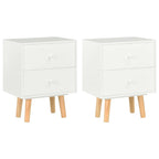 Mesitas de noche 2 uds madera maciza de pino blanco 40x30x50 cm