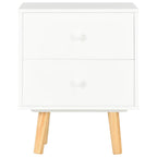 Mesitas de noche 2 uds madera maciza de pino blanco 40x30x50 cm