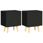 Mesitas de noche 2 uds madera maciza de pino blanco 40x30x50 cm