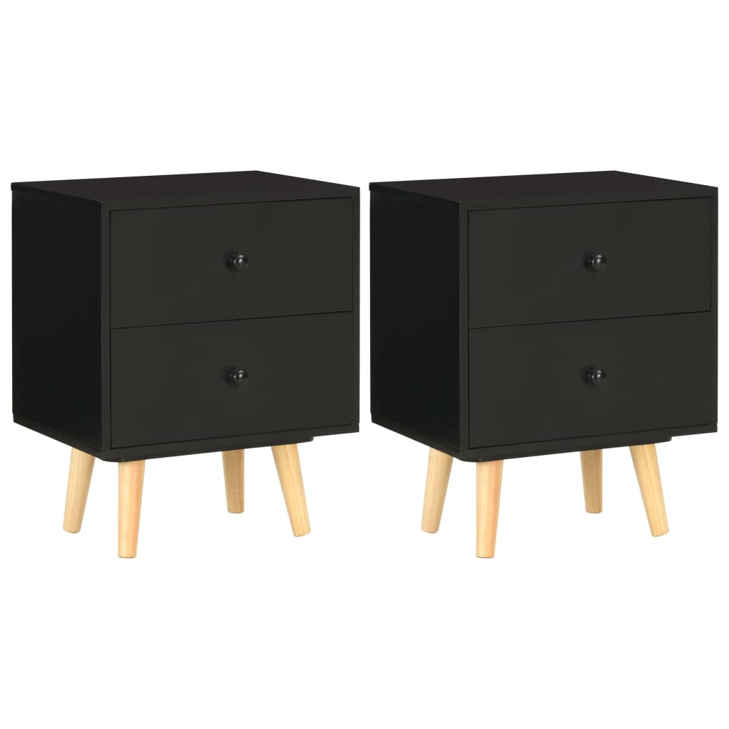 Mesitas de noche 2 uds madera maciza de pino blanco 40x30x50 cm