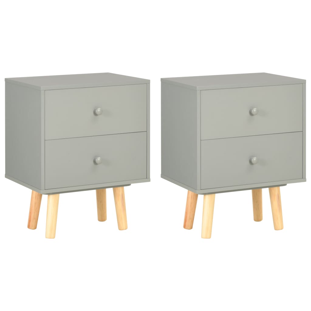 Mesitas de noche 2 uds madera maciza de pino blanco 40x30x50 cm