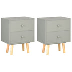 Mesitas de noche 2 uds madera maciza de pino blanco 40x30x50 cm