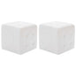 Puf 2 unidades cuero sintético blanco 30x30x30 cm