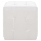 Puf 2 unidades cuero sintético blanco 30x30x30 cm