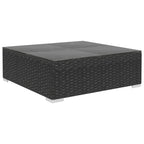 Set muebles de jardín y cojines 12 pzas ratán sintético negro