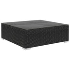 Set muebles de jardín 12 pzas y cojines ratán sintético negro