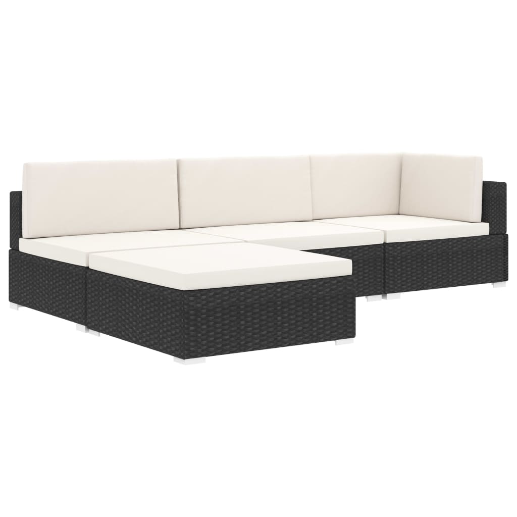 Asiento seccional central con cojines 1ud ratán sintético gris
