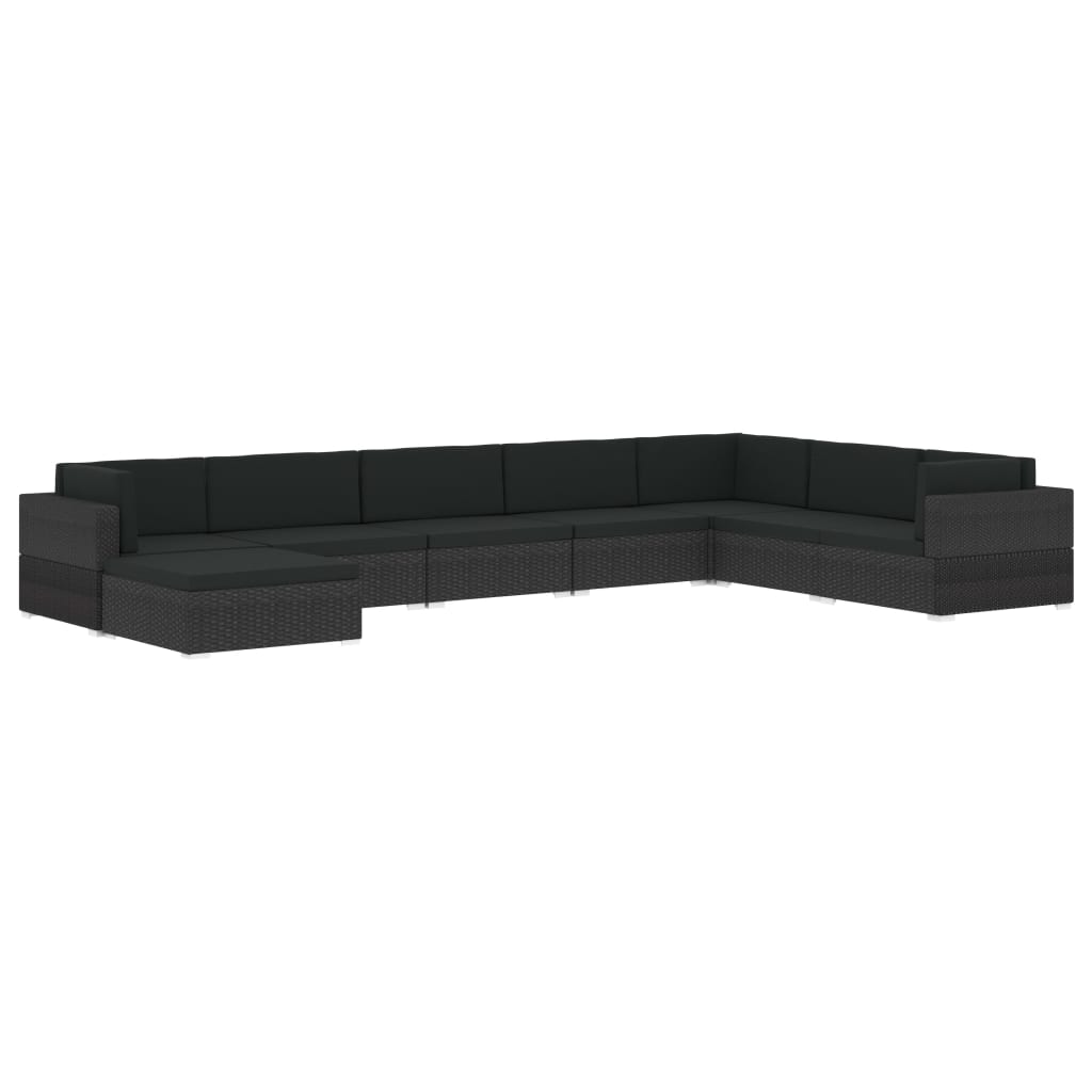 Asiento seccional central con cojines 1ud ratán sintético gris