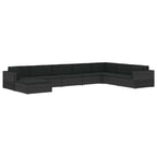 Asiento seccional central con cojines 1ud ratán sintético gris