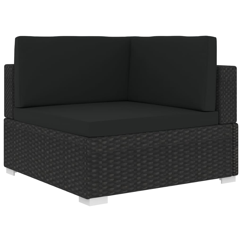 Asiento seccional de esquina con cojines 1 ud ratán PE gris