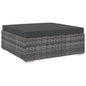 Sectional footrest with cushion 1 pc black synthetic rattan