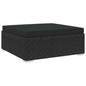 Sectional footrest with cushion 1 pc black synthetic rattan