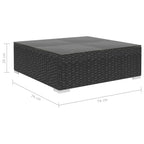 Set muebles de jardín 10 piezas y cojines ratán sintético negro