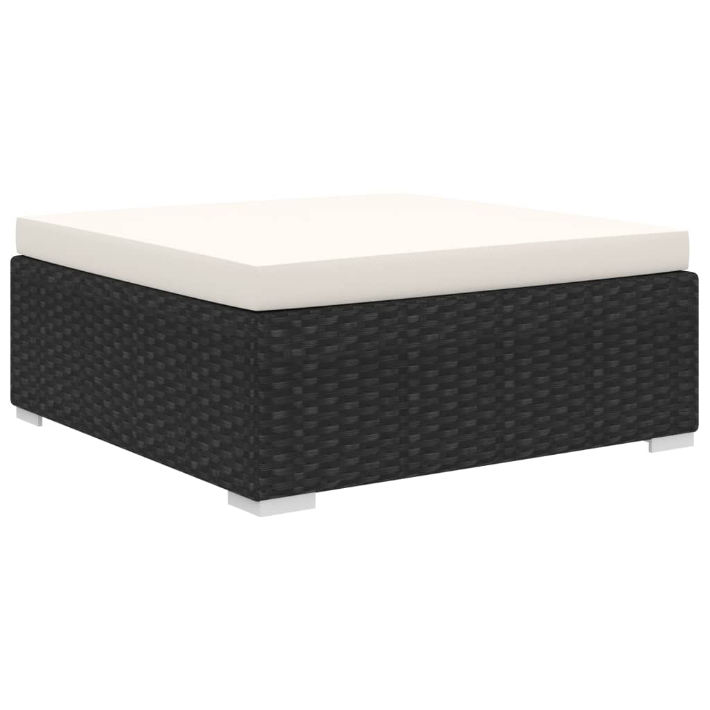 Set muebles de jardín 10 piezas y cojines ratán sintético negro