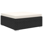 Set muebles de jardín 10 piezas y cojines ratán sintético negro