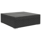 Set muebles de jardín 10 piezas y cojines ratán sintético negro