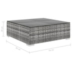 Set de muebles de jardín 10 pzas y cojines ratán sintético gris