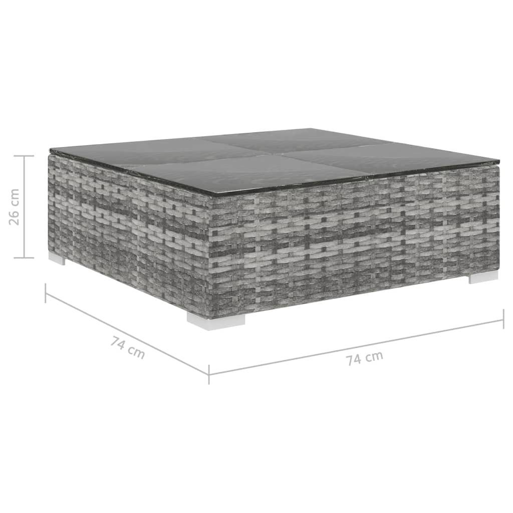 Set de muebles de jardín 10 pzas y cojines ratán sintético gris