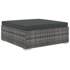 Set de muebles de jardín 10 pzas y cojines ratán sintético gris