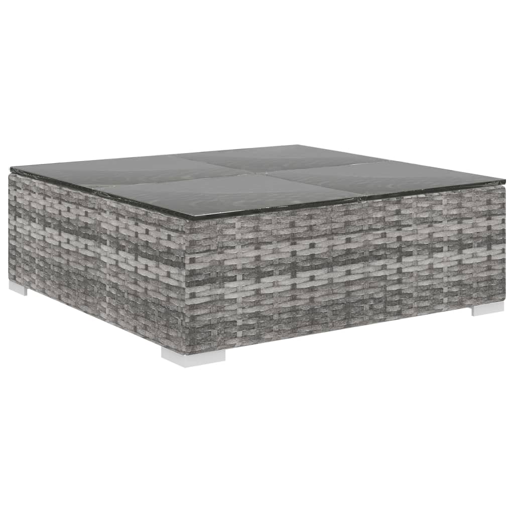 Set de muebles de jardín 10 pzas y cojines ratán sintético gris
